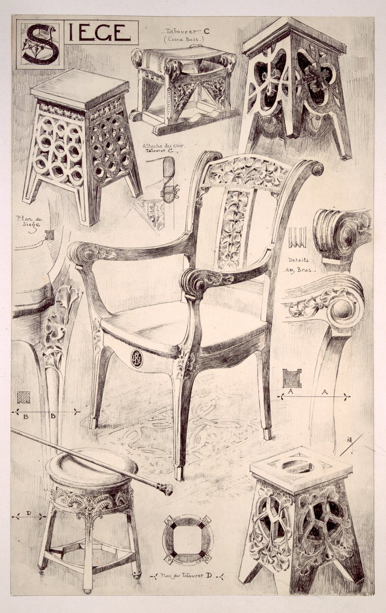 Design for stoler og krakker av Rene Binet