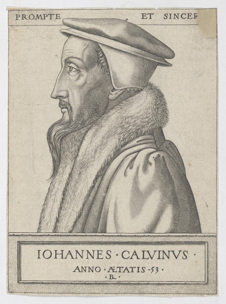 Jean Calvin på femtitre år gammel av Rene Boyvin