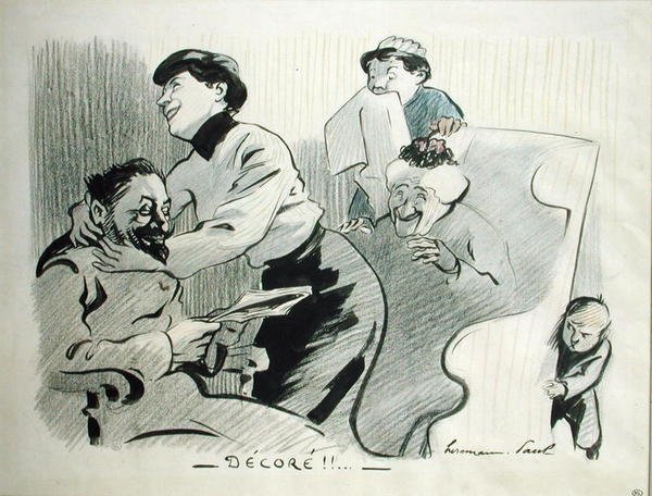 Pynt! (penn og blekk og blyant på papir) av Rene George Hermann Paul