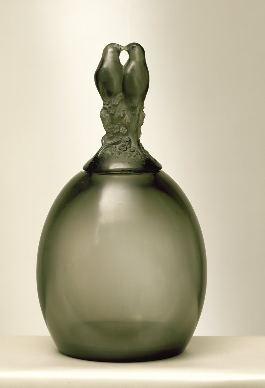 Turtle Doves Vase, 1925 (røykgrå glass) av Rene Jules Lalique