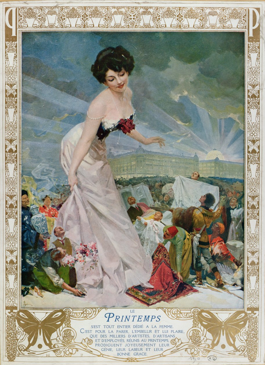 Annonse for det parisiske varehuset 'Printemps', 1911 av Rene Lelong