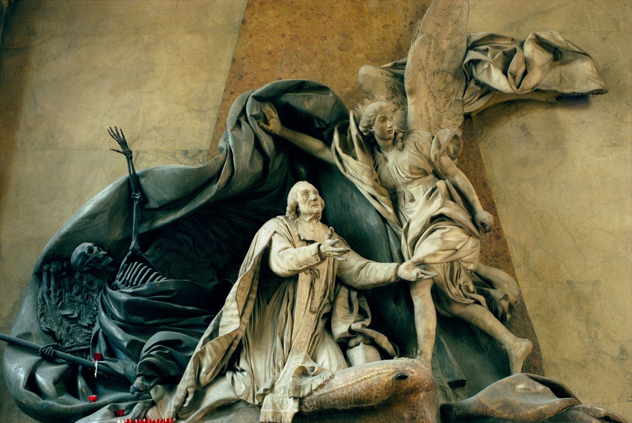 Graven til Jean Baptiste Joseph Languet de Gergy (1675-1750) 1757 (marmor og tre) (se også 252653) av Rene Michel Slodtz