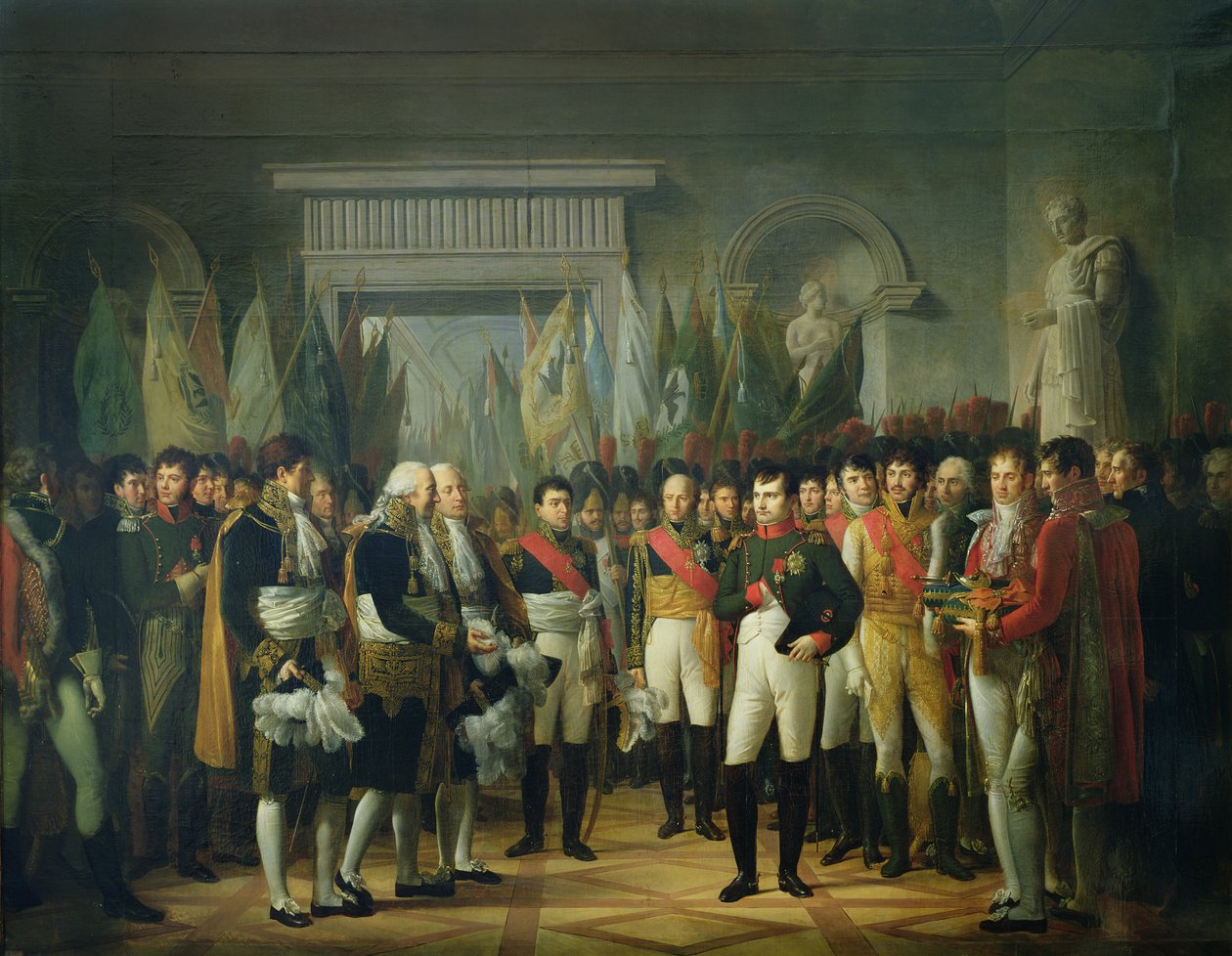 Napoleon I (1769-1821) Mottok varamedlemmer fra det konservative senatet ved det kongelige palasset i Berlin, 19. november 1806 av Rene Theodore Berthon