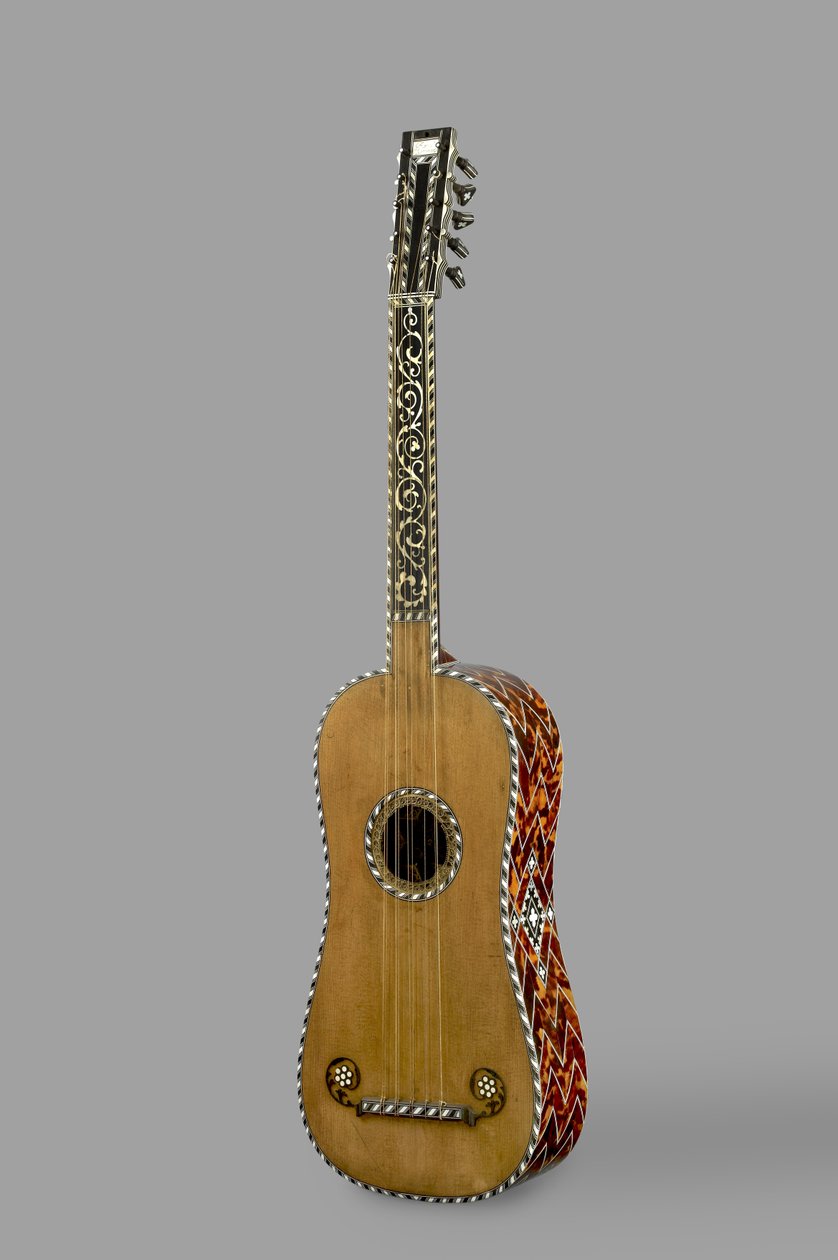 Gitar, 1641 (naturlig furu, skilpaddeskall, perlemor, elfenben) av Rene Voboam
