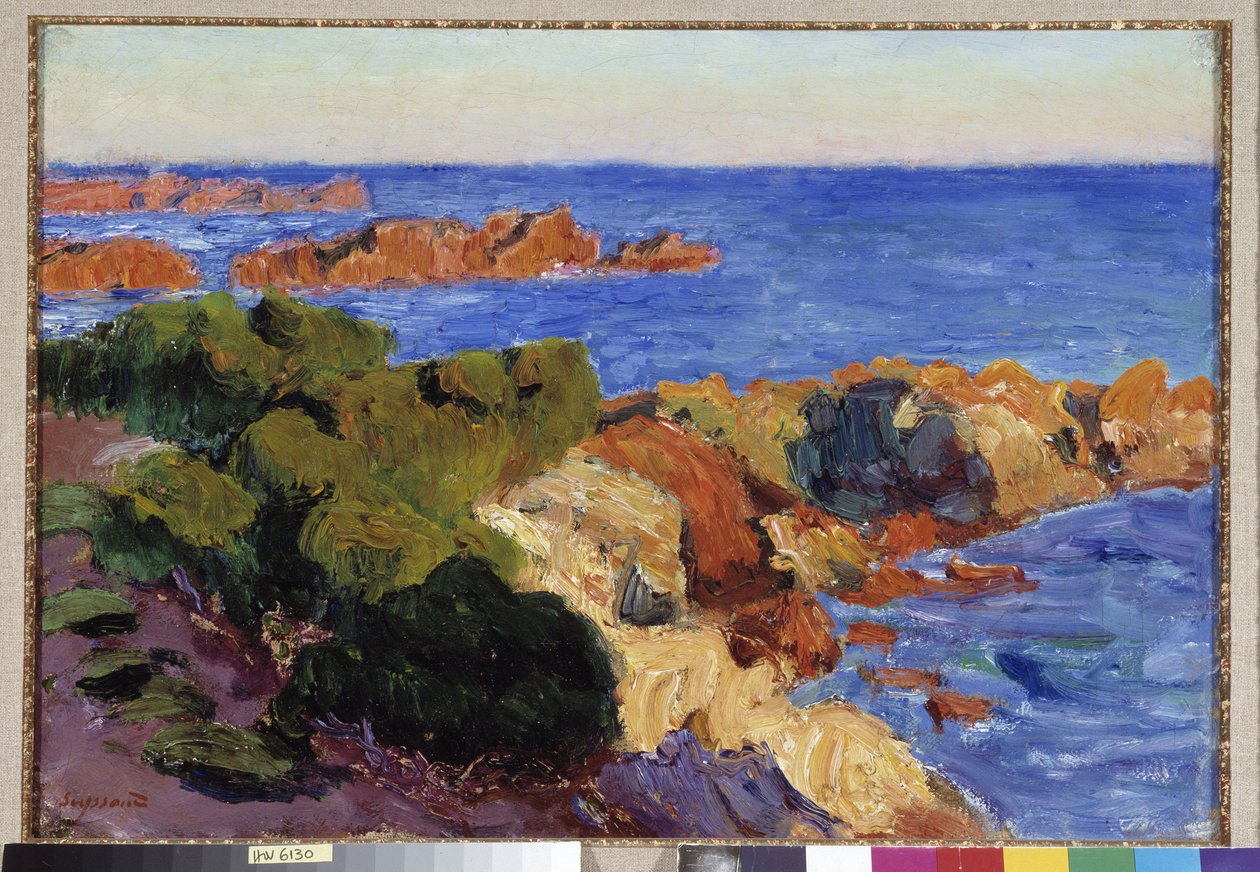 De røde steinene ved Agay Painting av Rene Seyssaud (1867-1952) 1901 Regards de Provence Foundation, Marseille av Rene Auguste Seyssaud