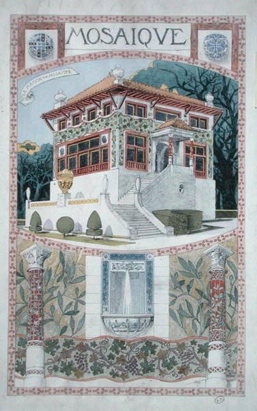 Design for et hus for en mosaiker av Rene Binet