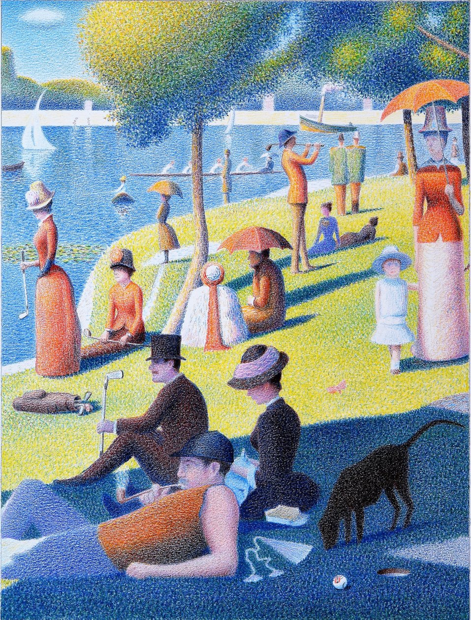 SEURAT-Golf, 2017, Fargeblyanttegning på papir av Rene Boin