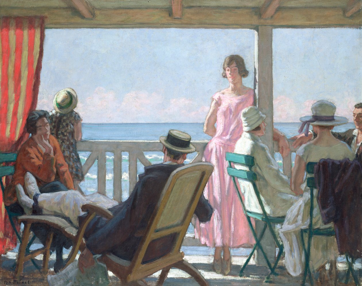 Au Bord de la Manche (olje på lerret) av René François Xavier Prinet
