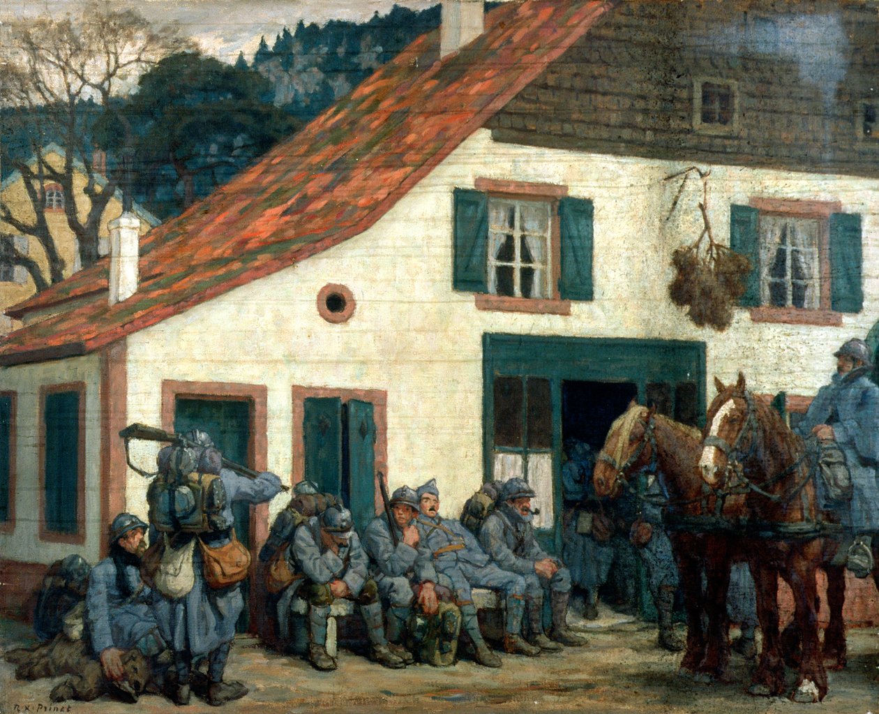 The Halt av René François Xavier Prinet