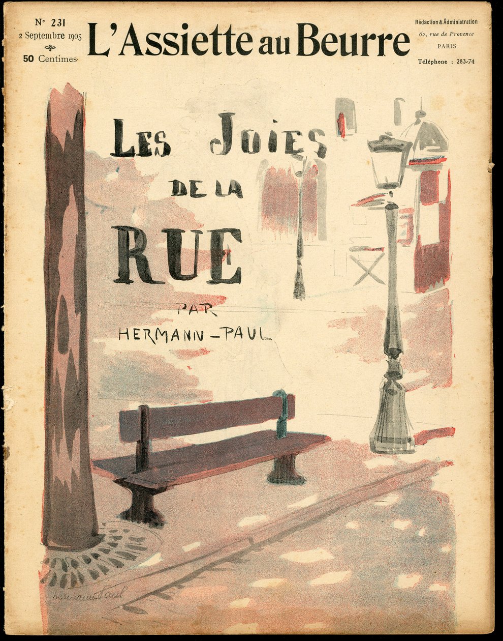 Omslag av "" L'Plate au beurre"", nummer 231, Satirical in Colors av Rene George Hermann Paul