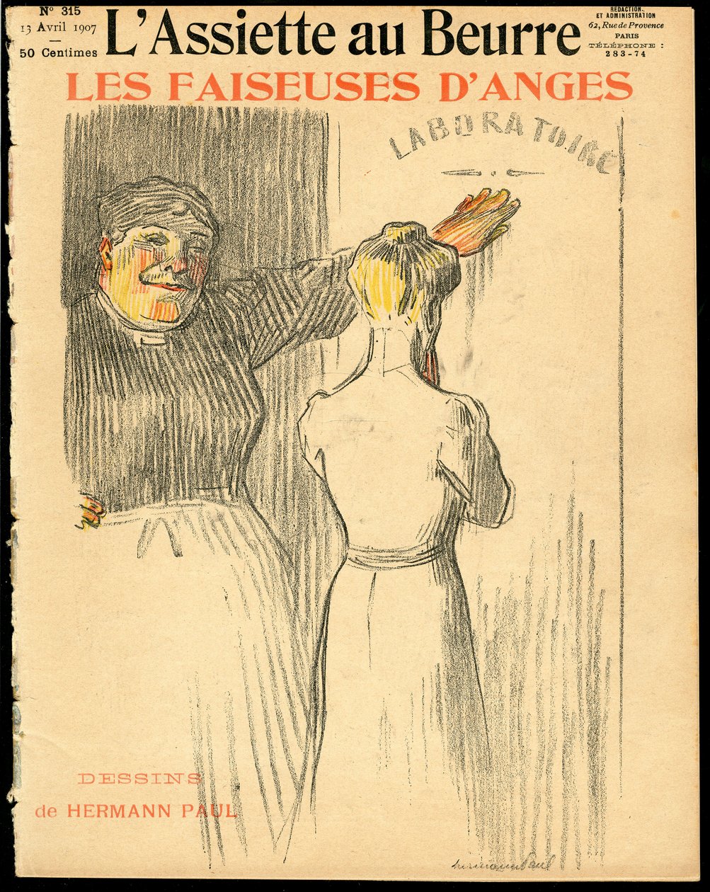 Omslag av “” L’Plate au beurre””, nummer 315, satirisk i farger av Rene George Hermann Paul
