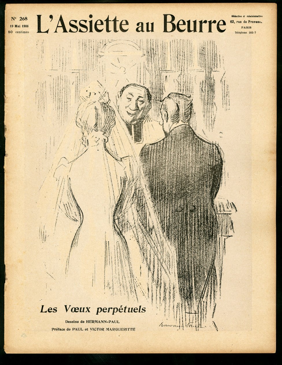 Omslag til "" The Butter Plate"", nummer 268, Satirique en Colors av Rene George Hermann Paul