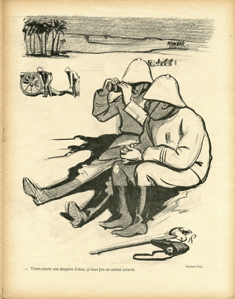 Illustrasjon av Hermann-Paul (1864-1940) i Le Canard Sauvage av Rene George Hermann Paul