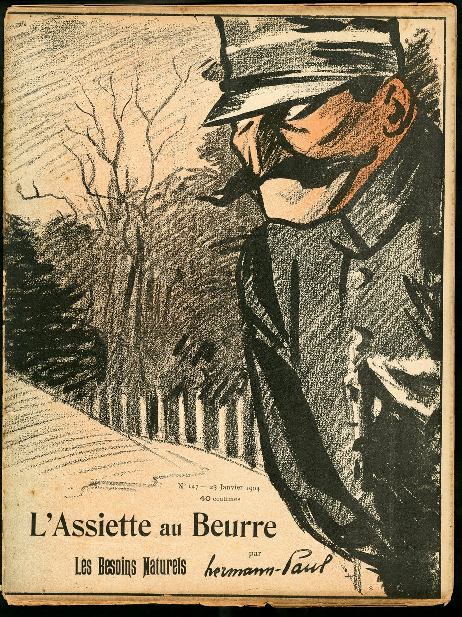 L'Plate au beurre, nummer 147, satirisk i farger av Rene George Hermann Paul