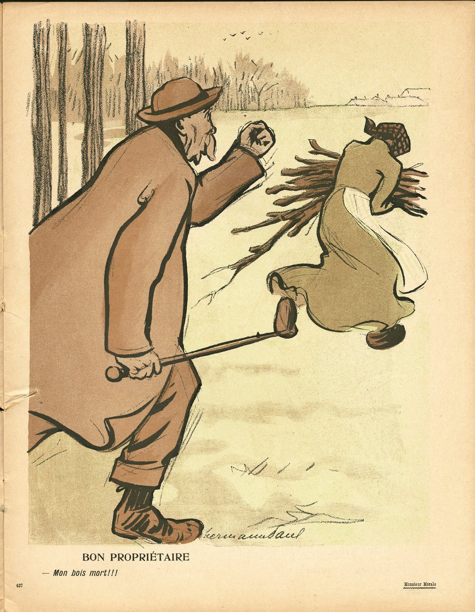 L'Plate au beurre, nummer 236, satirisk i farger av Rene George Hermann Paul