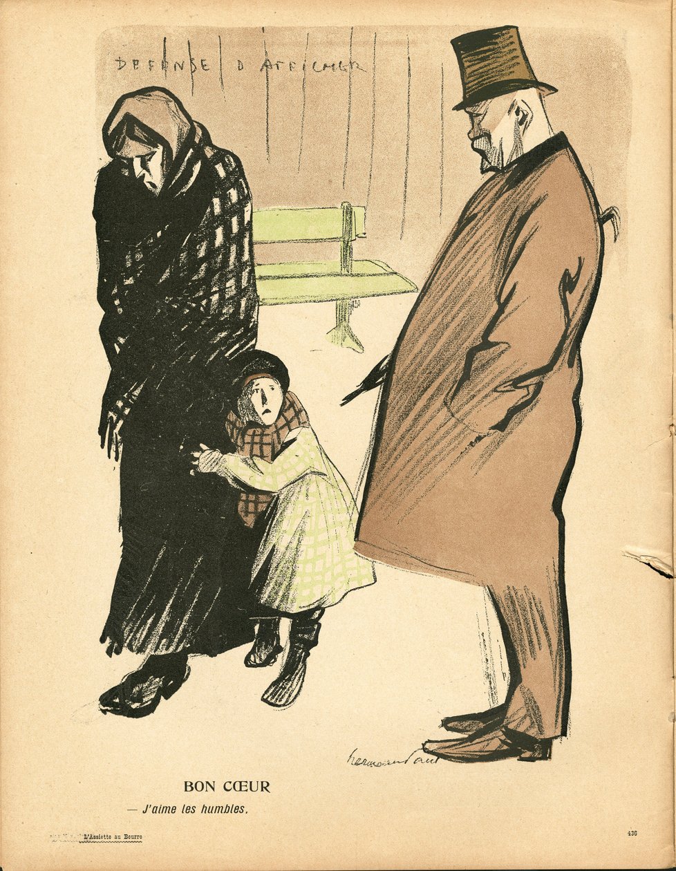 L'Plate au beurre, nummer 236, satirisk i farger av Rene George Hermann Paul