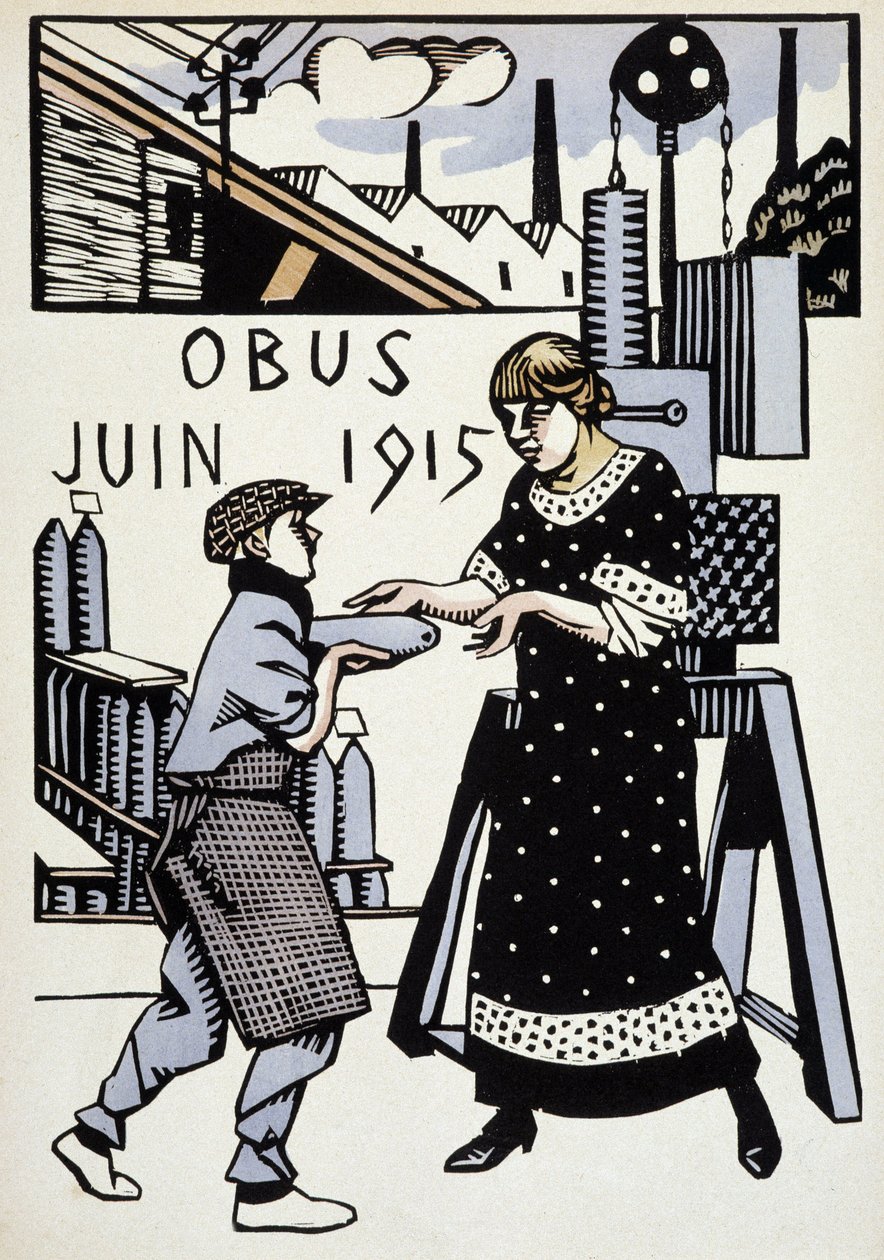 Juni 1915 - i "" War Calendar of War"", tegning av Hermann-Paul, red. 1916 av Rene George Hermann Paul