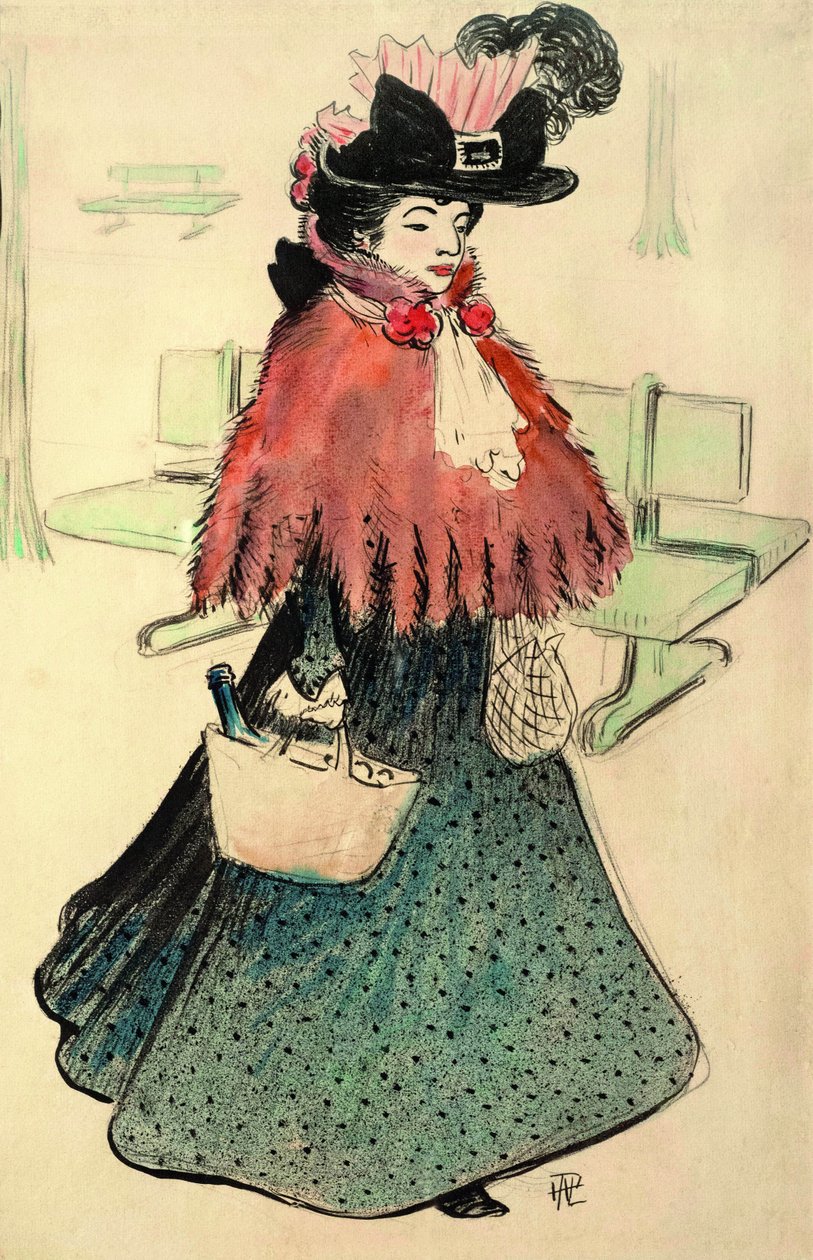 Den vakre jødene går på shopping. Le Rire-magasinet, 1896. av Rene Georges Hermann Paul