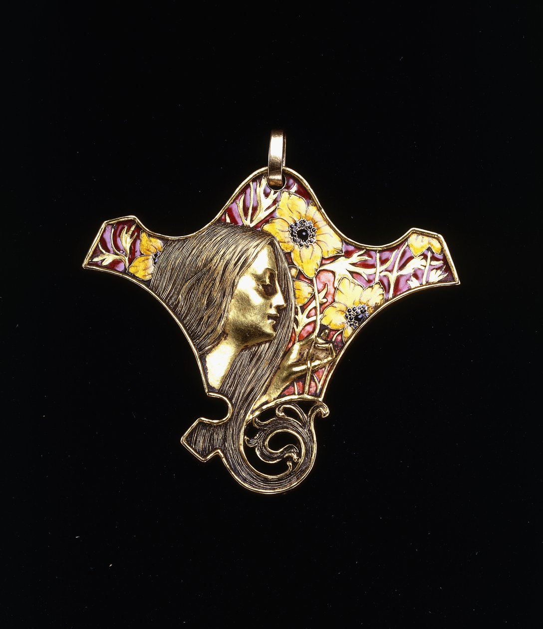 Et anheng som viser en ung jomfru av Rene Jules Lalique