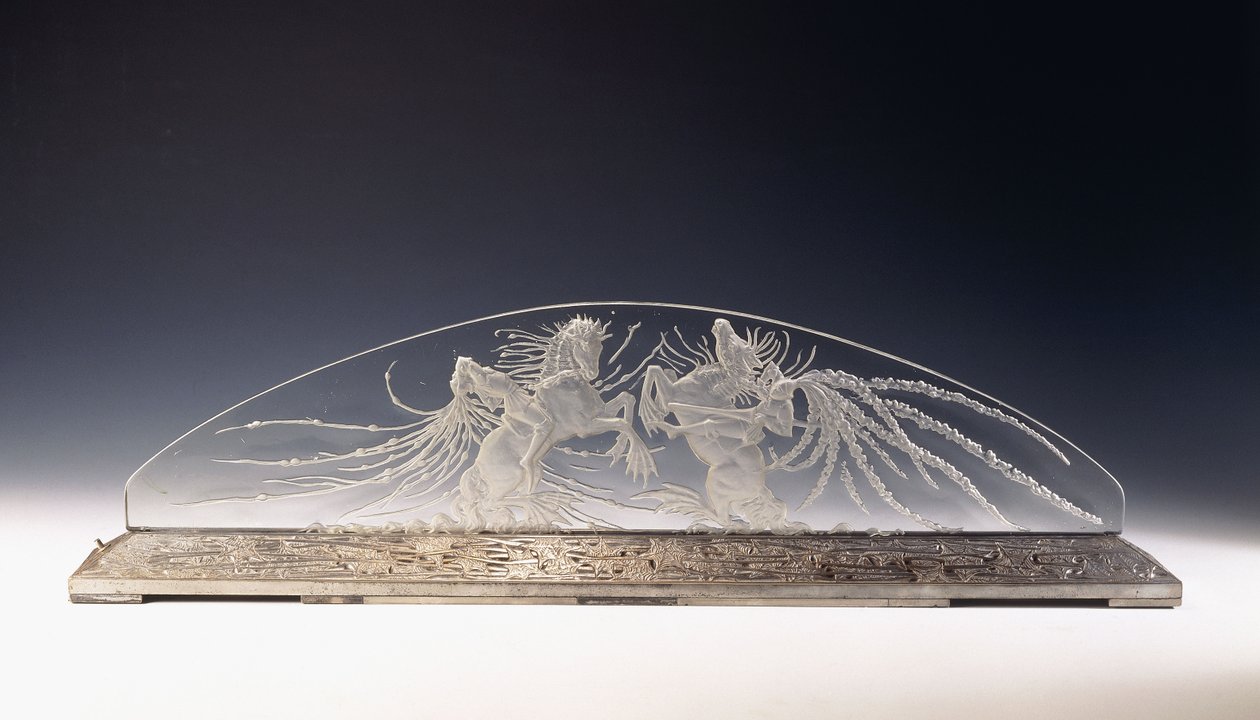 To ryttere; en sjelden glasslampe av Rene Jules Lalique