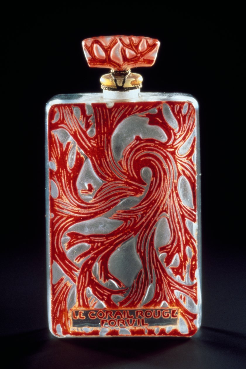 Glassflakon til parfymen Red Coral (Le Corail Rouge) av Forvil av Rene Jules Lalique