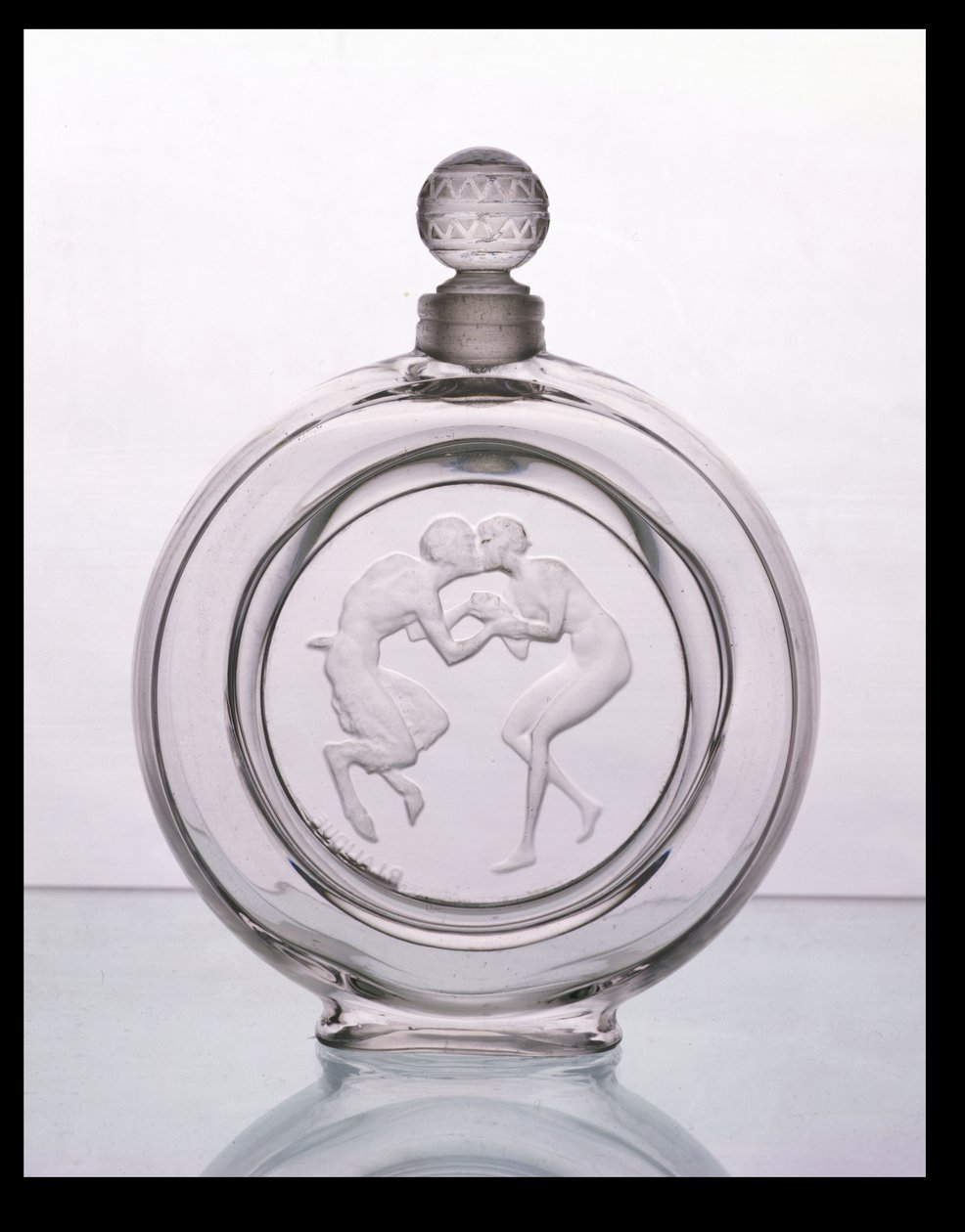 Le Baiser du Faune, klar glass duftflaske for Molinard av Lalique av Rene Jules Lalique