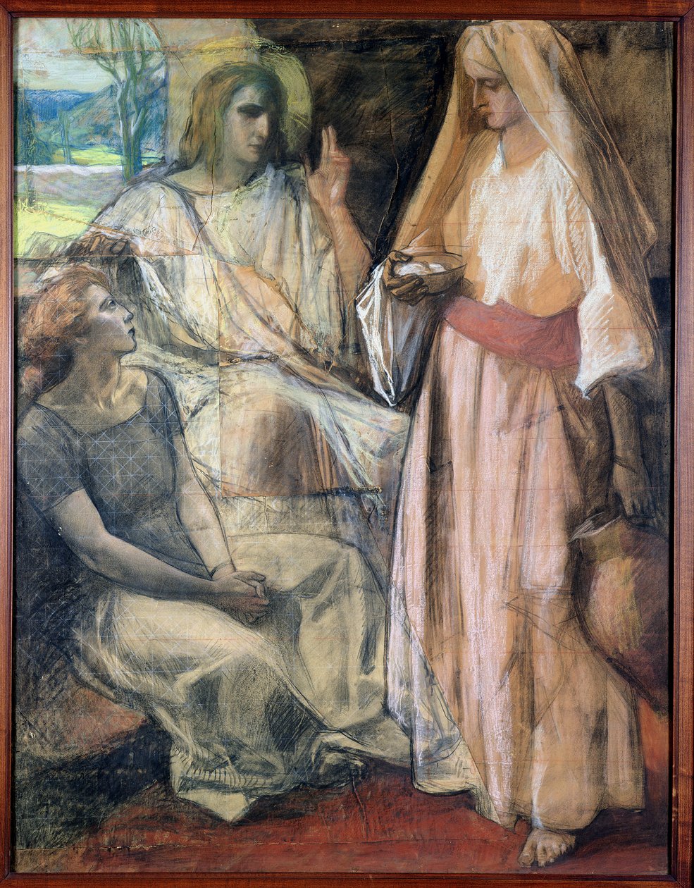 Kristus i huset til Martha og Maria, 1924 (pastell på papir) av Rene Marie Castaing