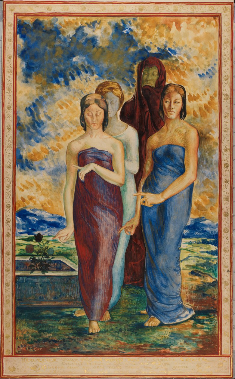 Allegoriske figurer (akvarell) av Rene Piot