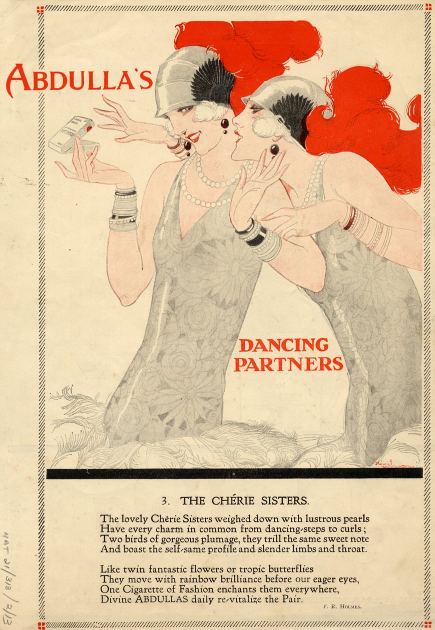 Abdulla-sigaretter, 1920-tallet av Rene Vincent