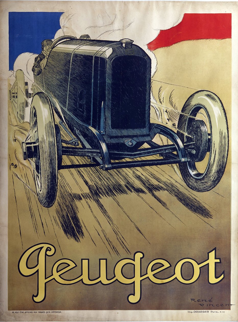 Peugeot - Vincent, Rene (1879-1936) - 1912 - Fargelitografi - 160x120 - Privat samling av Rene Vincent