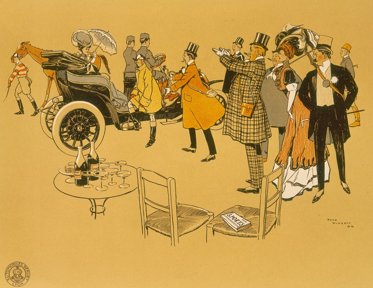 Plakat som reklamerer for Berliet-biler, 1906 av Rene Vincent