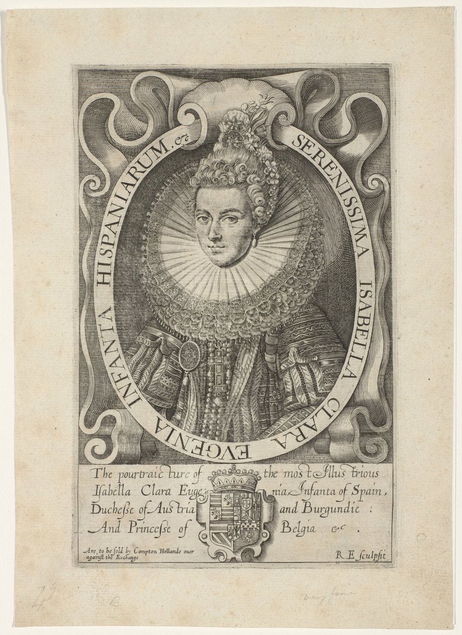 Portrett av Isabella Clara Eugenia Mest rolig Isabella Clara Eugenia Infanta fra Spania (tittel på objekt) av Renold Elstrack