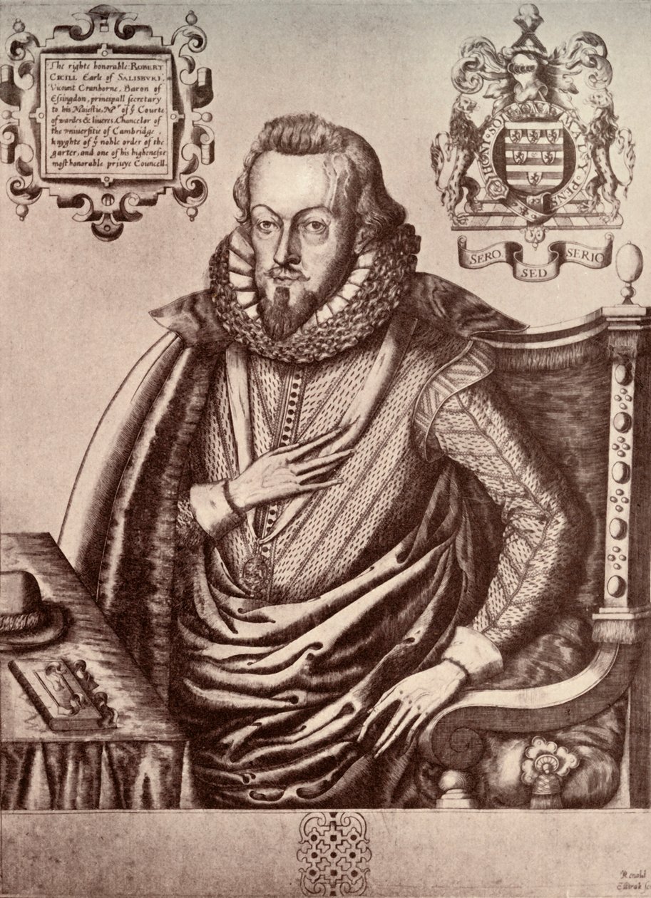 Robert Cecil, første jarl av Salisbury, tidlig på 1600-tallet, 1911 av Renold Elstrack