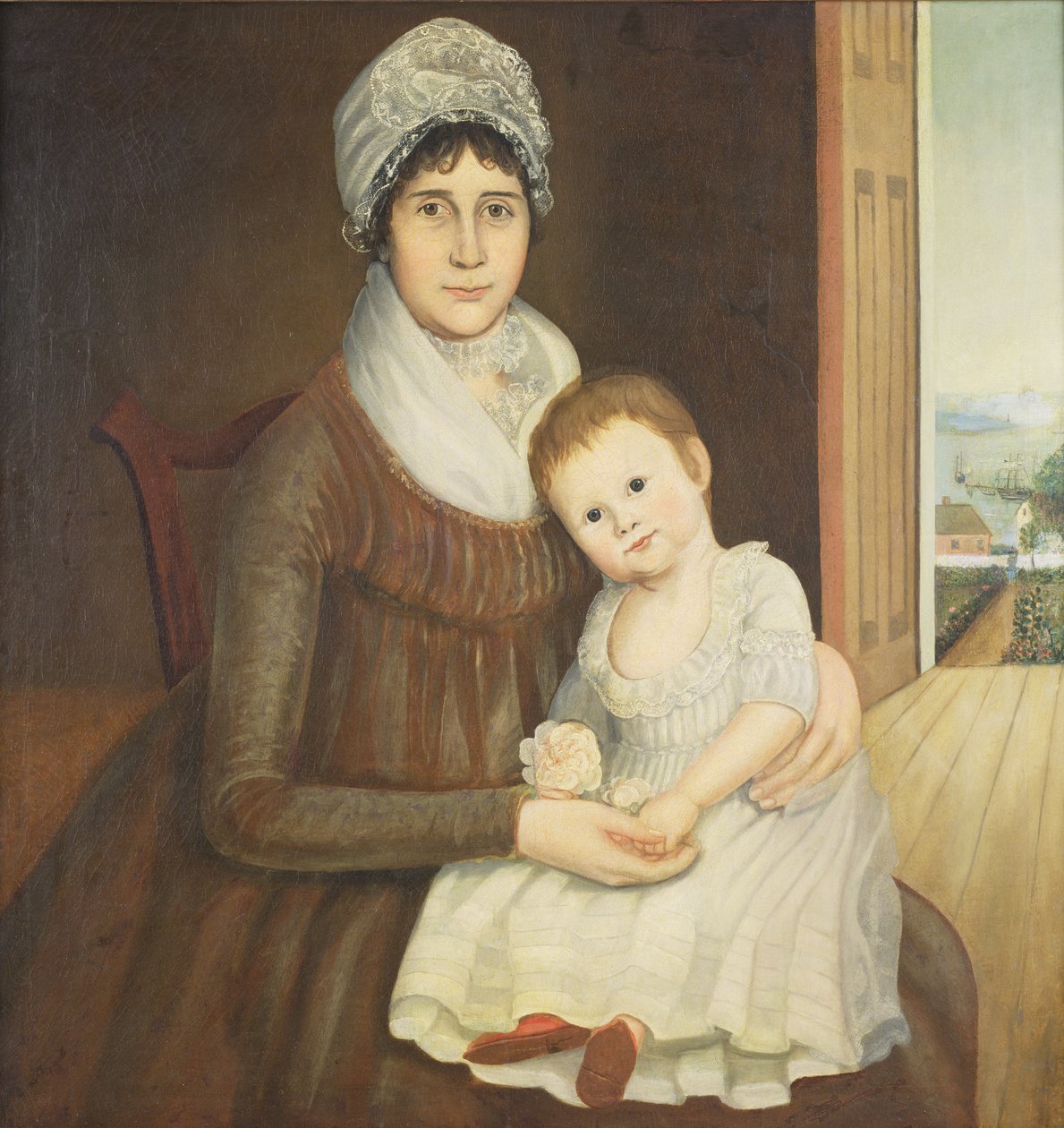 Fru Daniel Truman og barn, ca. 1798-1810 av Reuben Moulthrop