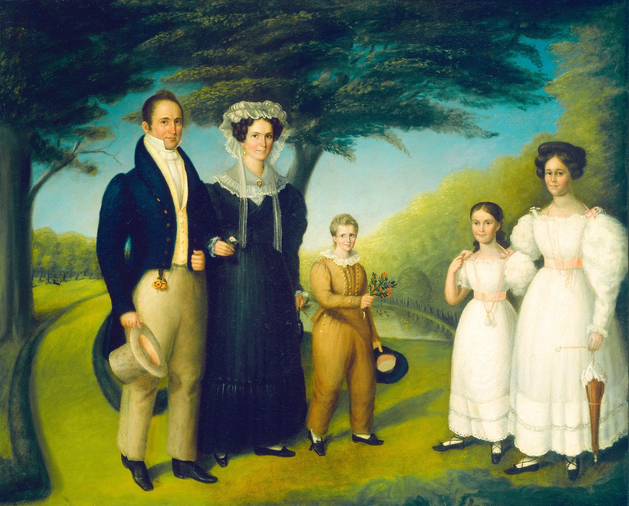 Dr. John Safford og familie, ca. 1830. av Reuben Rowley