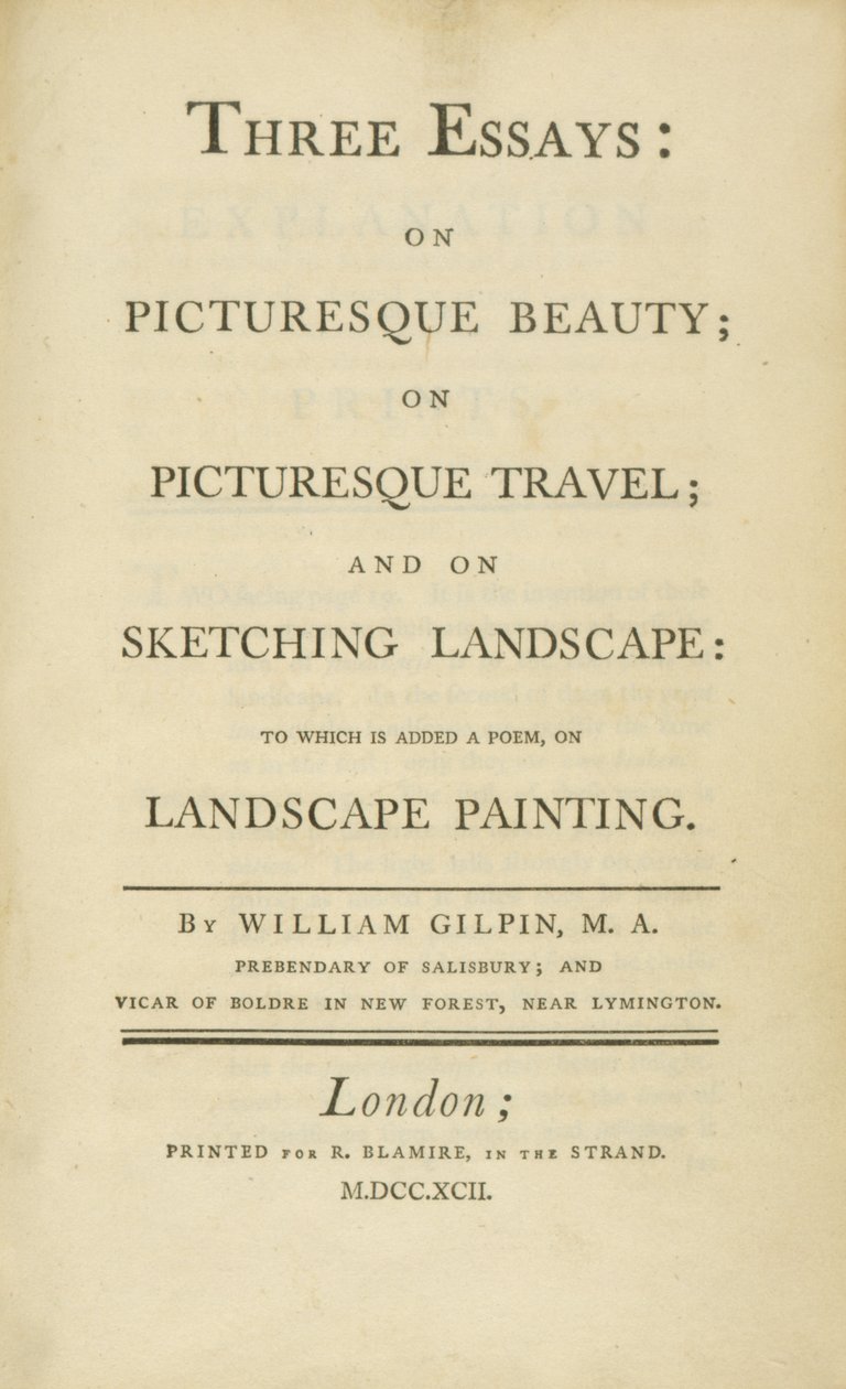 Tittelside, fra Three Essays: on Picturesque Beauty, on Picturesque Travel, and on Sketching...1792 av Rev. William Gilpin