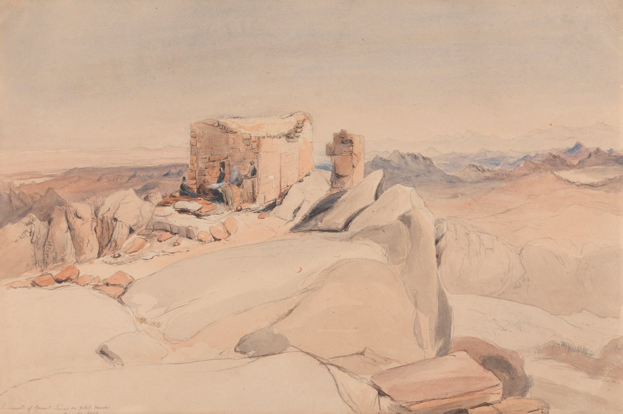 Toppen av Sinai-fjellet eller Jebel Musa av Rev. Edward Thomas Daniell