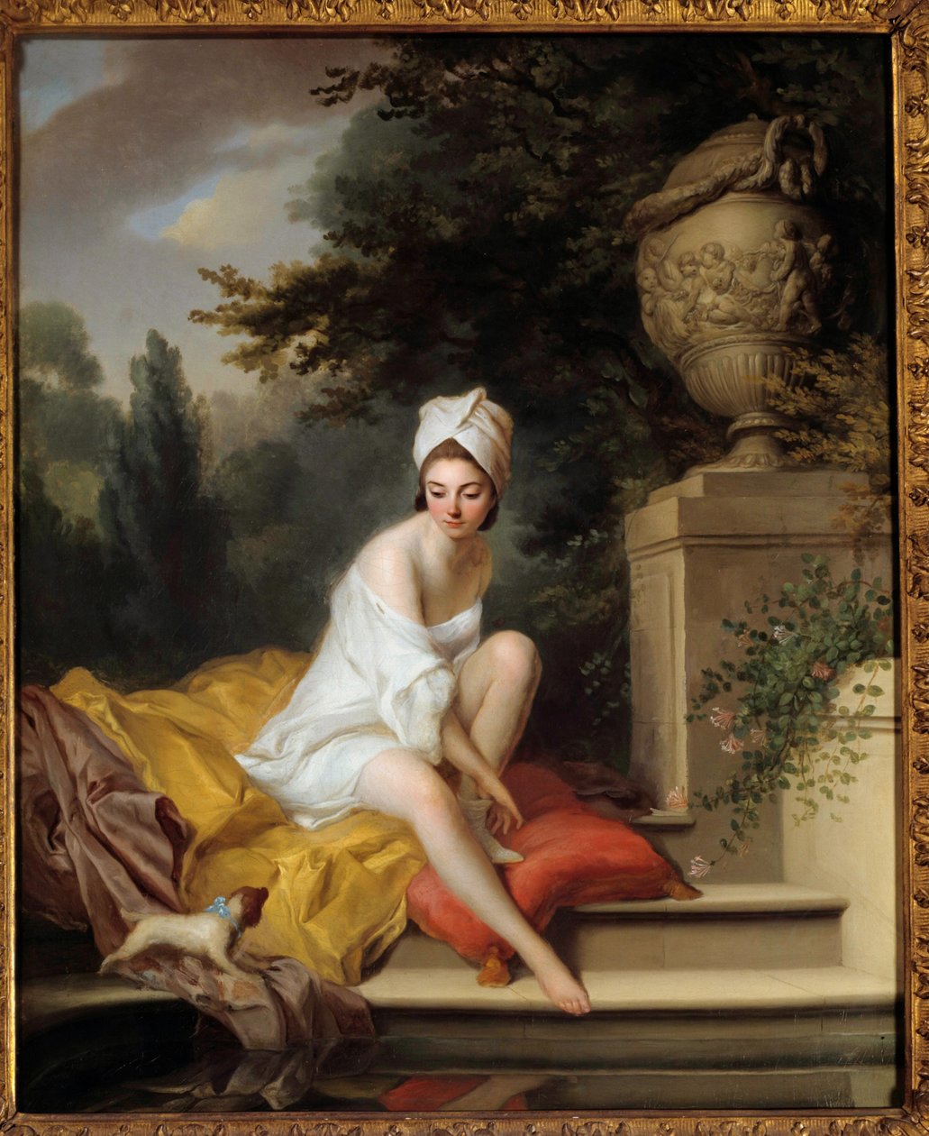 The Bather Painting av Matthew William Peters ((1741/1742-1814) Paris fra 1700-tallet, Musee Cognacq Jay av Rev. Matthew William Peters