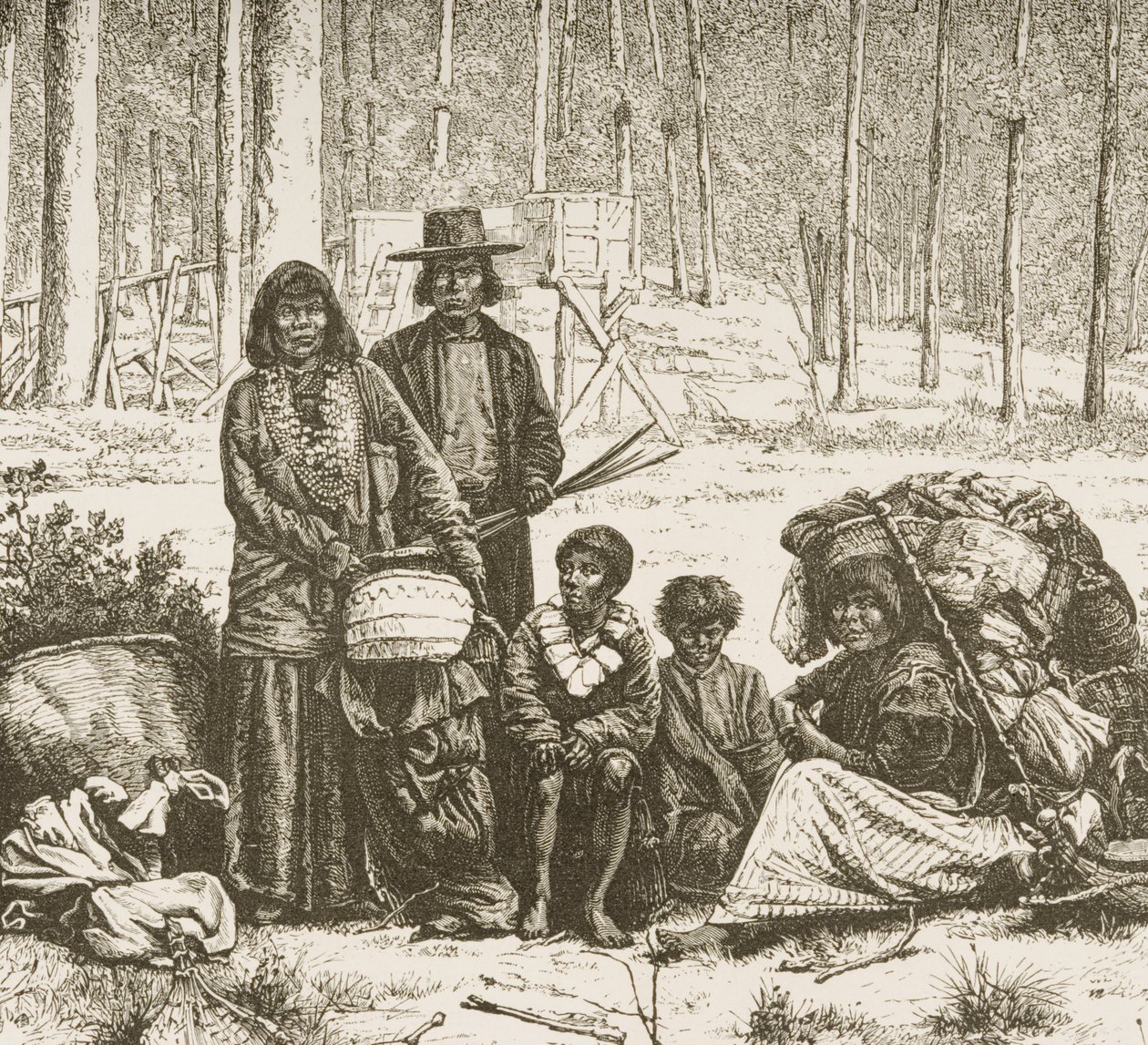 Indianerfamiliegruppe vest for Rocky Mountains, ca. 1880 av Reverend Samuel Manning