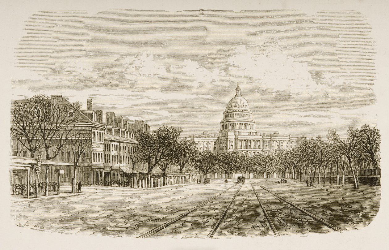 Capitol-bygningen, Washington DC, ca. 1880 av Reverend Samuel Manning
