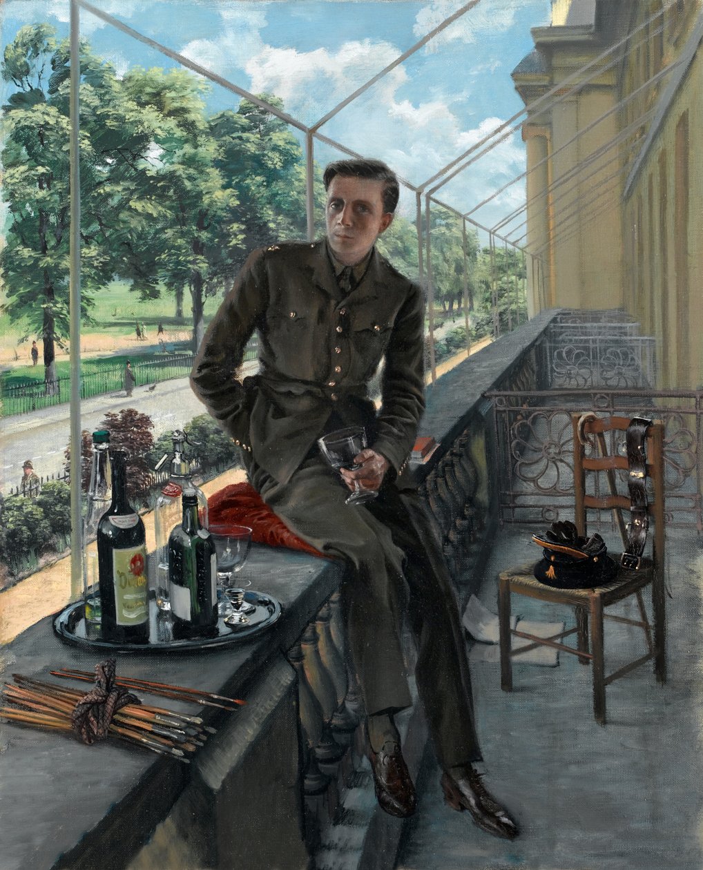 Rex Whistlers selvportrett i Welsh Guards uniform, mai 1940 (olje på lerret) av Rex Whistler