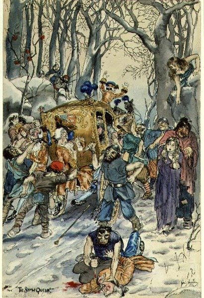 Scene fra "The Snow Queen" av Rex Whistler