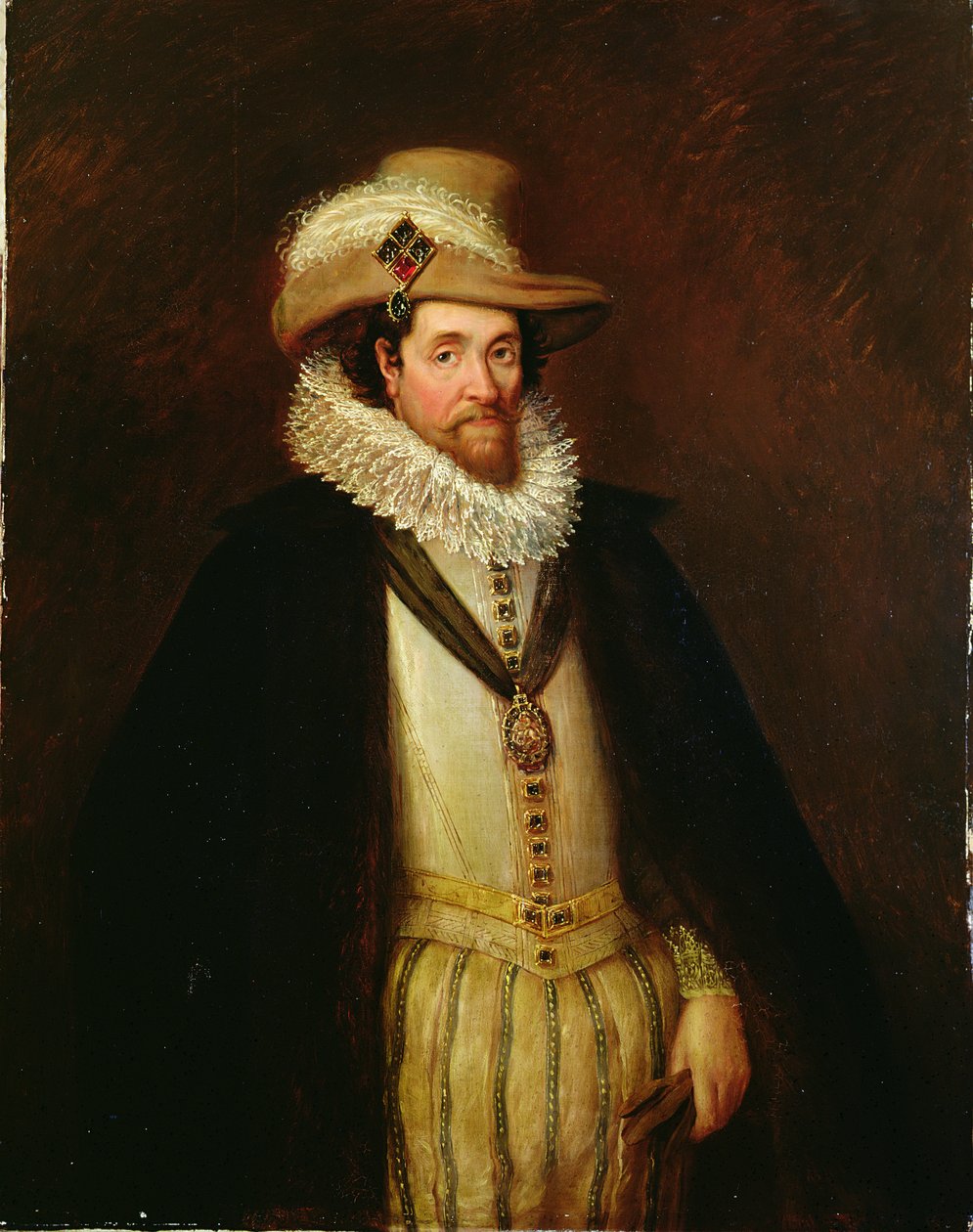 James I av England og VI av Skottland (1566-1625), etter John de Critz II (ca.1600-s.1657) (olje på lerret) av Rhoda Sullivan