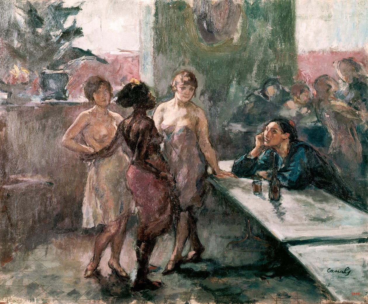 På vertshuset. Maleri av Ricardo Canals Y Llambi (1876-1931) av Ricardo Canals y Llambi