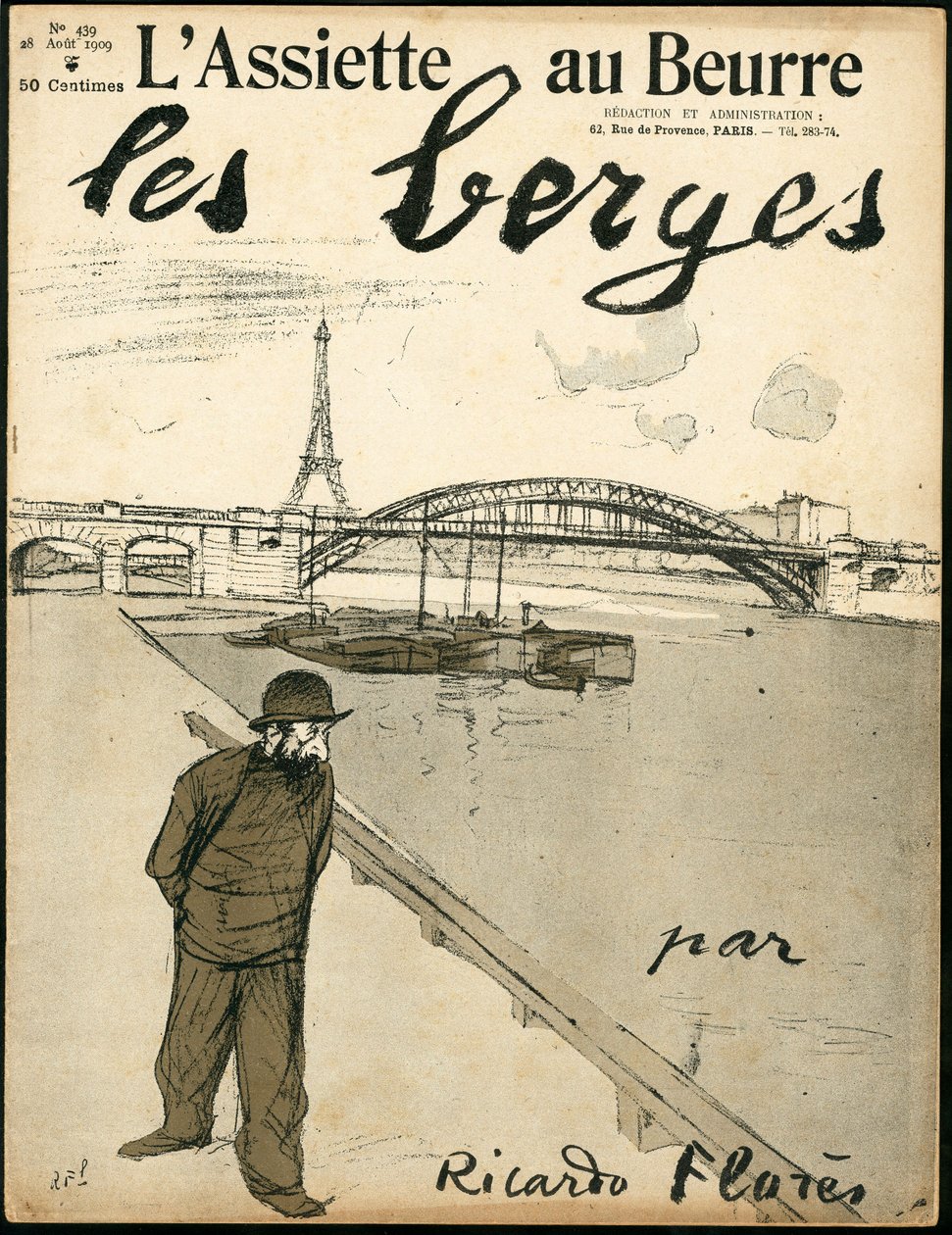 Omslag av "" L'Plate au beurre"", nummer 439, Satirical in Colors av Ricardo Flores