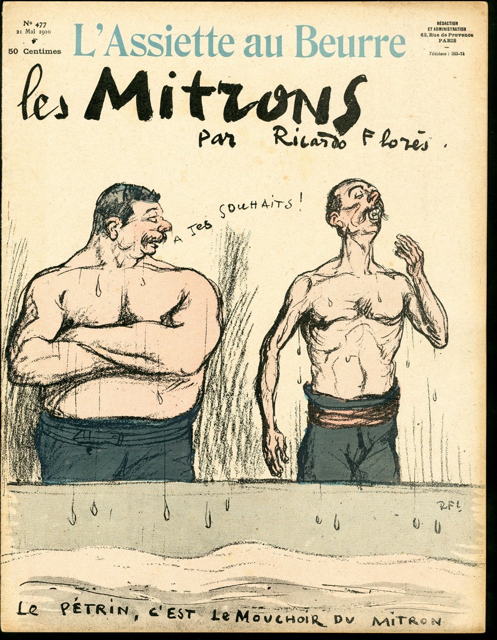 Omslag til "" The Butter Plate"", nummer 477, Satirique en Colors av Ricardo Flores