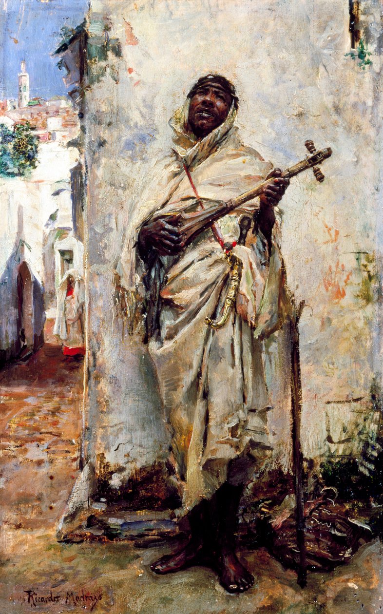 Arabisk musiker. Maleri av Ricardo de Madrazo Y Garreta (1852–1917). Olje på tre. Privat samling. av Ricardo de Madrazo y Garreta