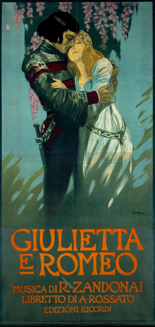 Plakat for operaen Romeo og Julie av Riccardo Zandonai av Riccardo Zandonai