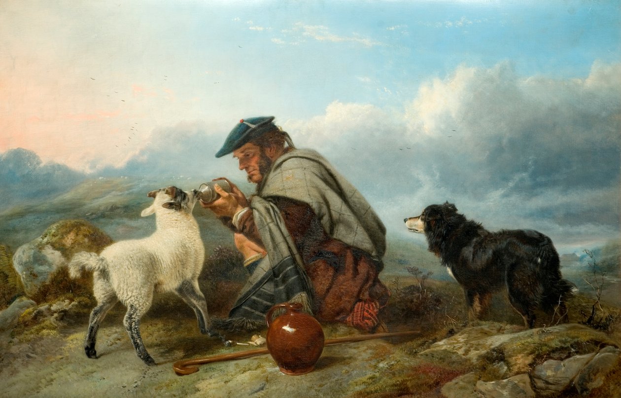 Det syke lam, 1853 av Richard Ansdell