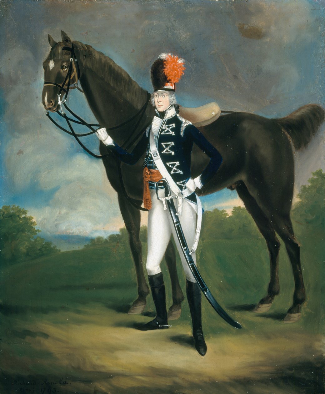 Uidentifisert offiser for det 7. Regiment of Light Dragoons, 1793 av Richard Arnold